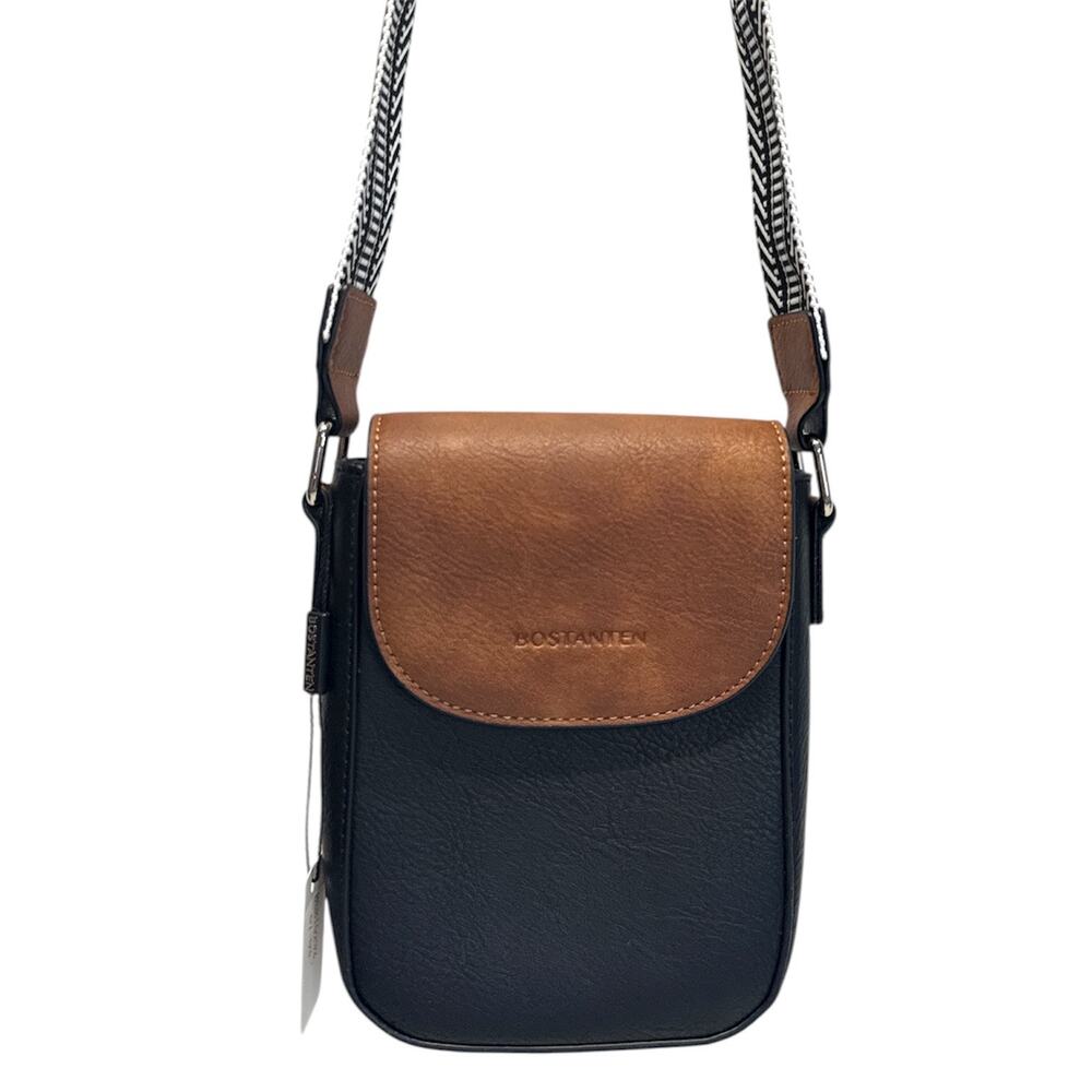 Faux Leather Crossbody Phone Bag Black Brown Small Cell Phone Purse Wallet NWT - Picture 2 of 10